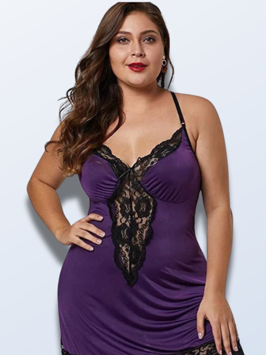 Sexy Plus Size Nightie Purple