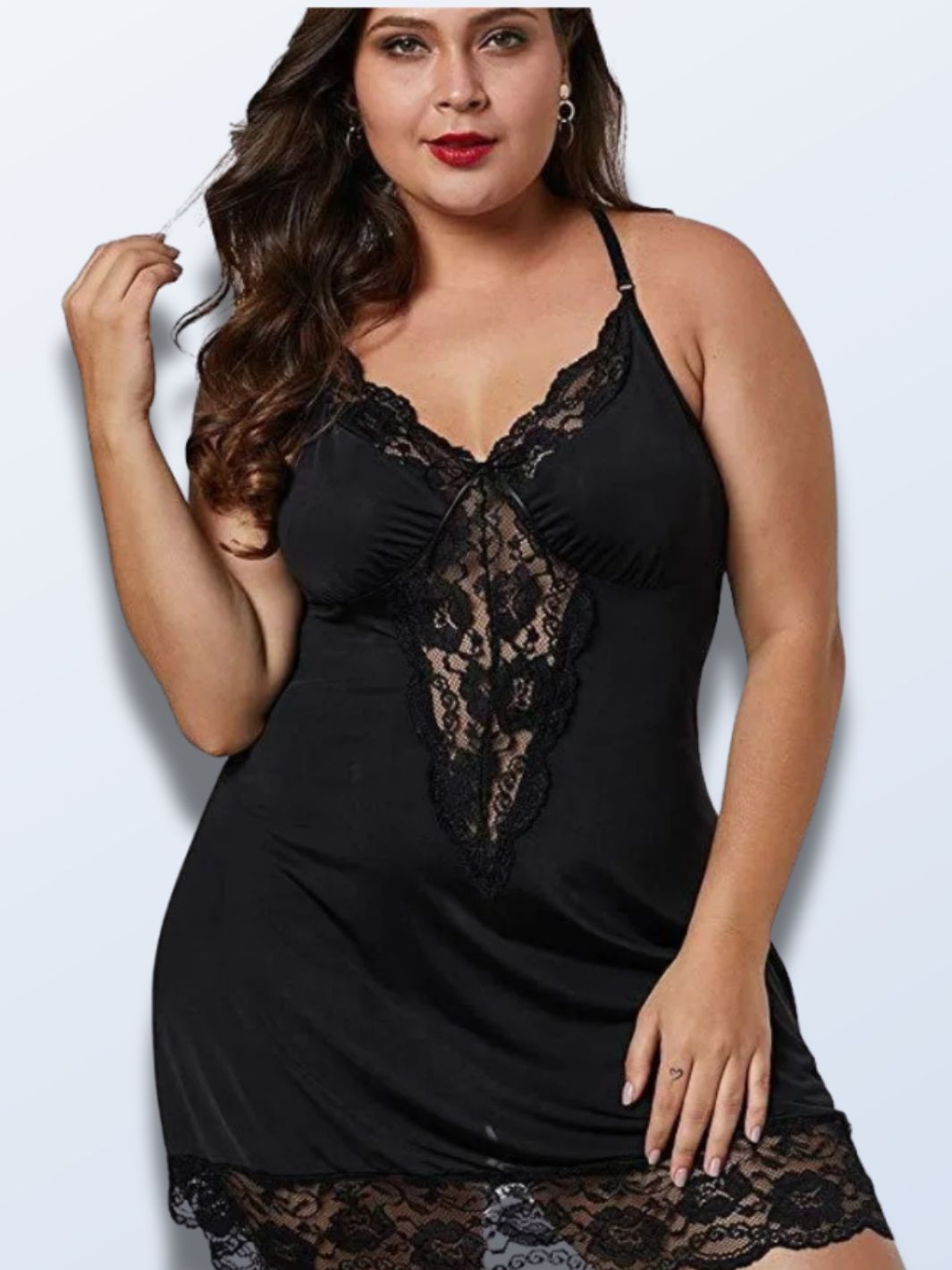 Sexy Plus Size Black Nightie