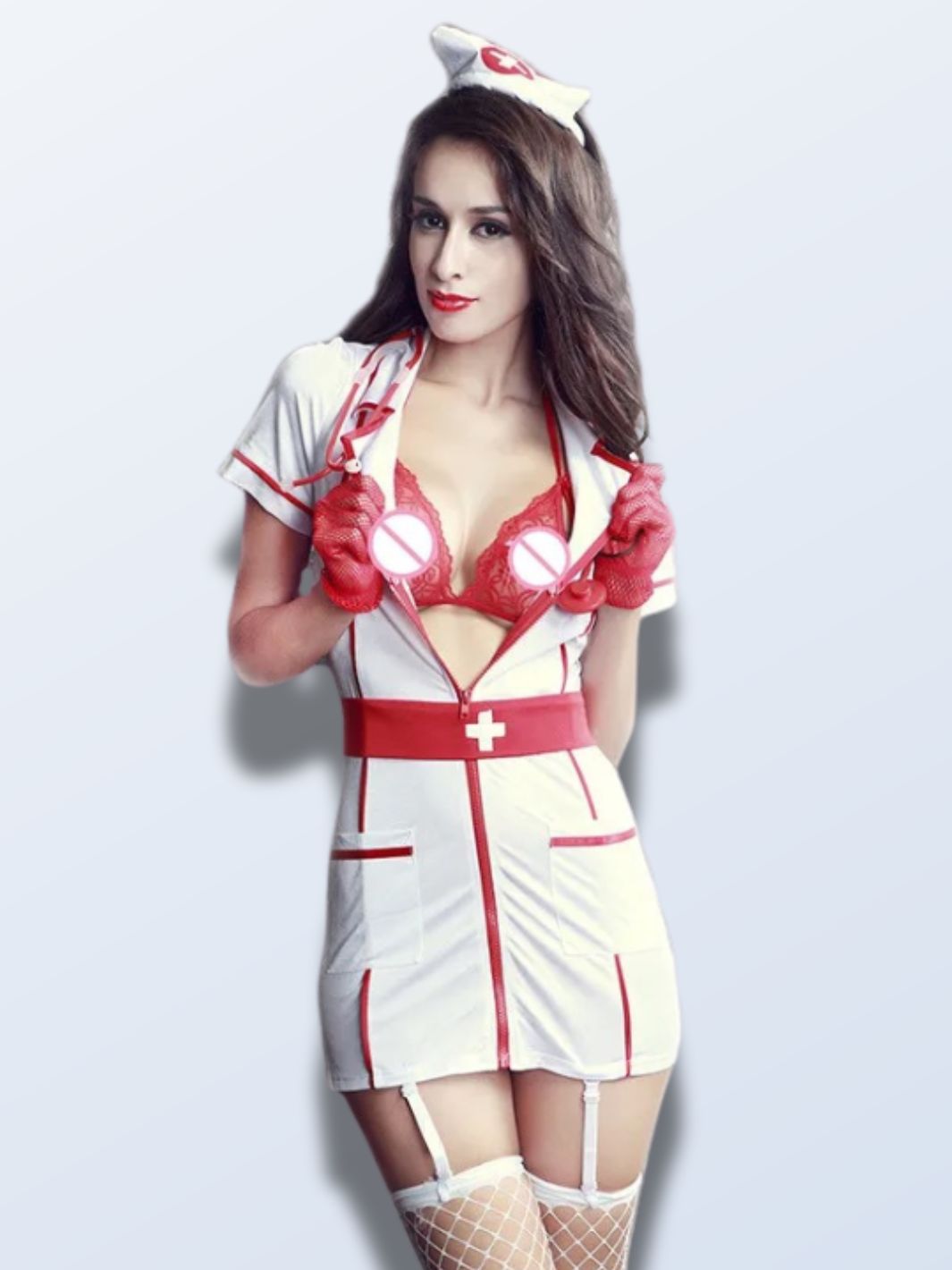 Cosplay Haut de gamme Infirmière sexy Blanc